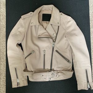 All Saints Balfern Leather Biker Jacket Blush US4